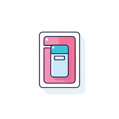 Flat vector icon a minimalist living room with a stylish chair and a sleek dresser