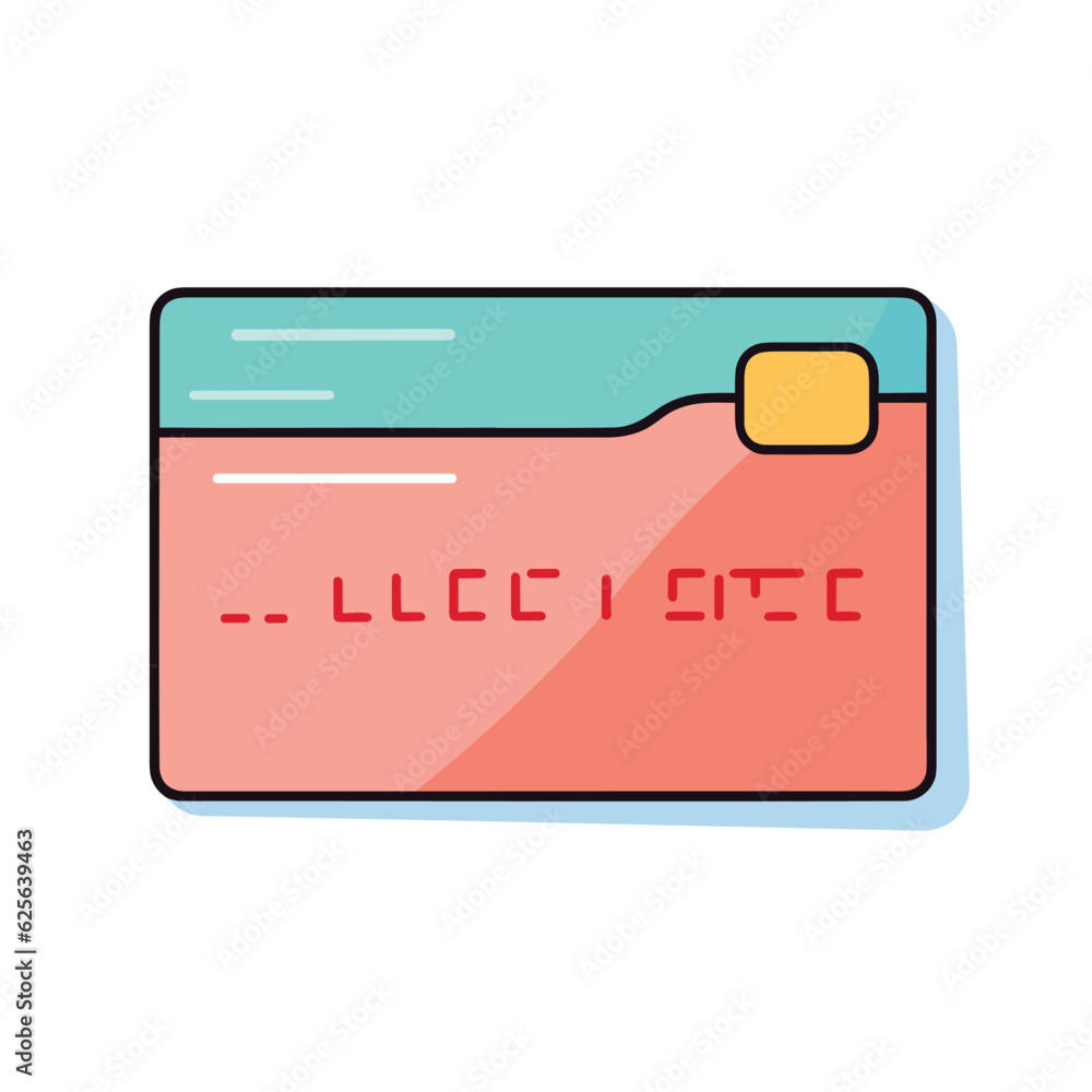 Poster vector flat icon of a flat vector icon of a credit card with the word i lic