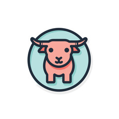 Flat vector icon a pink baseball cap on a light blue background   flat vector icon
