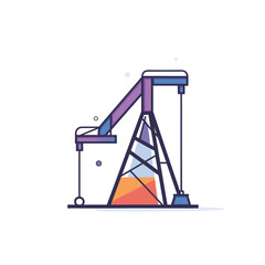 Vector flat icon of an oil well with water droplet illustration in a simple and modern flat design