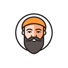 Flat vector icon a stylized flat vector icon of a man with a red and blue face