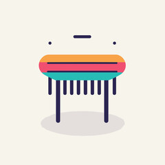 Vector flat icon of a vibrant and modern patterned table, perfect for adding a pop of color to any room