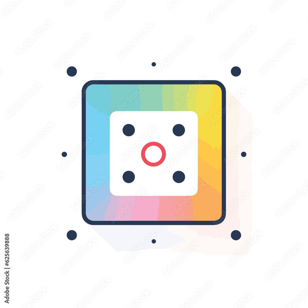 Poster vector flat icon of a minimalist vector icon with dots on a clean white background