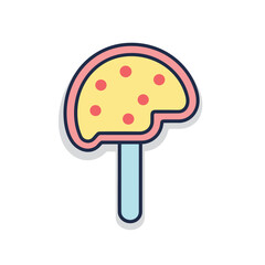 Vector flat icon of a vibrant and playful popsicle with polka dots
