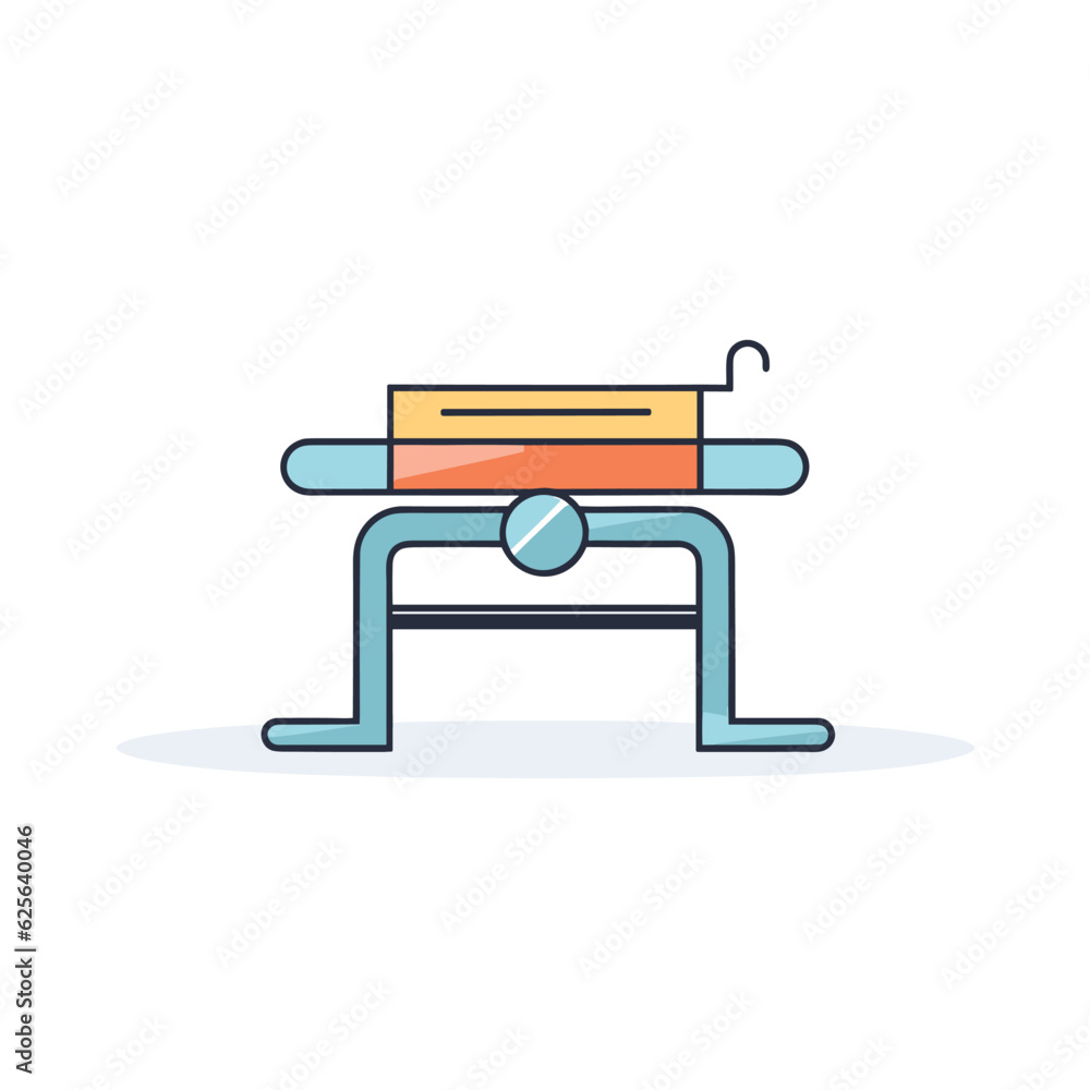Poster vector flat icon of a table with a book on top, captured in a minimalistic vector style