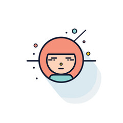 Vector flat icon of a vector flat icon of a woman face surrounded by dots