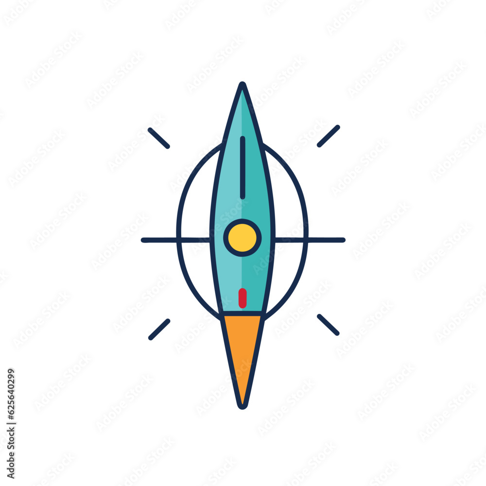 Poster vector flat icon of a vector flat icon of a triangle with a fire inside