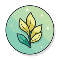 Fototapeta premium Vector flat icon of a flat vector icon of a green circle with a yellow leaf on it