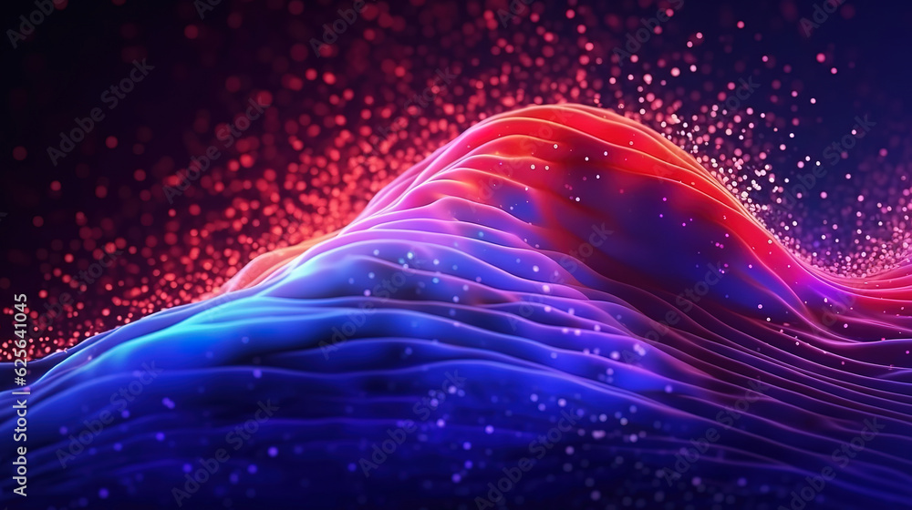 Aufkleber dynamic abstract liquid flow particles background. shining abstract particle flow background. genera