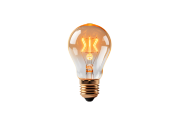 Light bulb on a transparent background. png file. Generative AI