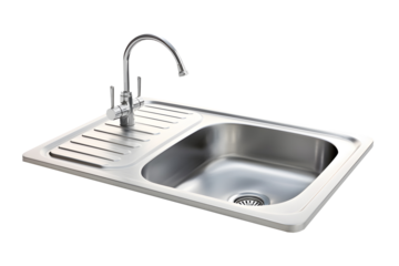 Kitchen sink on a transparent background. png file. Generative AI