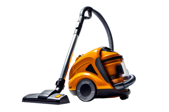 Vacuum cleaner on a transparent background. png file. Generative AI