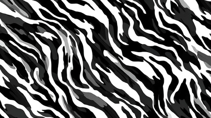 Seamless pattern with animal skin texture. Black and white. Vector background.Great for print. Generative Ai