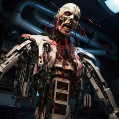 Horror Blood Robot, AI running rampant