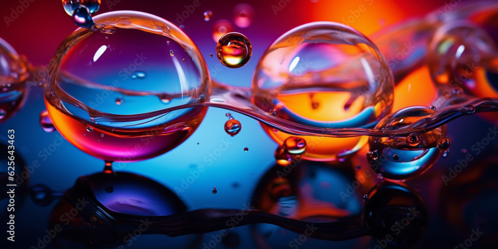 Poster a mesmerizing abstract image of colorful soap bubbles, focusing on the swirls and ripples in the vib