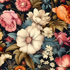 seamless pattern with flowers,beauty,pink,garden, Ai generated