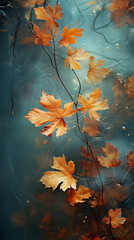 Autumn background. Generative Ai Illustration