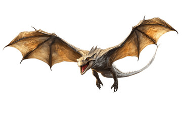 Flying Pterodactyl Concept Isolated on Transparent Background. AI