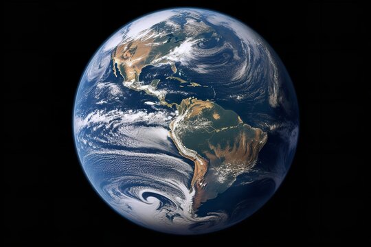 amazing photo of planet earth globe on dark black background