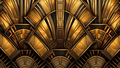 Timeless and sophisticated yellow and gold Art Deco background