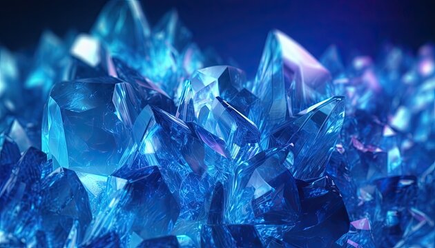 Translucent crystal formations abstract 3D render wallpaper
