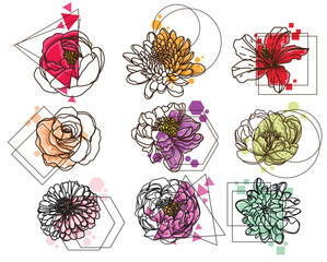 Tattoo art graphics flower drawing colors and sketch