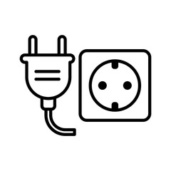 Electric plug icon on trendy design