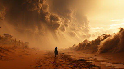 Ephemeral Fury: A Sandstorm's Arrival. Generative AI