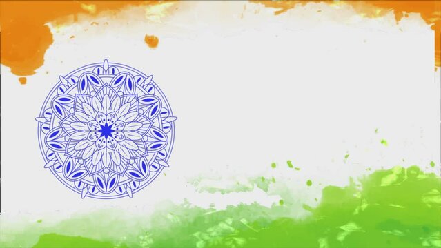 Happy Independence Day Indian Flag Animation. Celebrating Independence Of India
