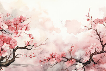 cherry blossom sakura background for invitation or card