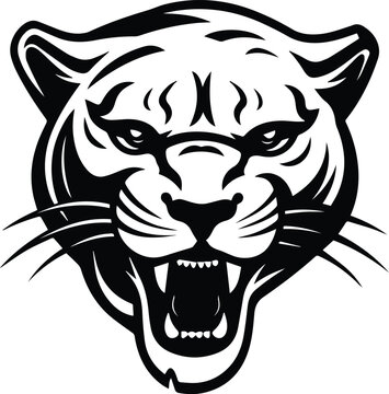 Panther Logo Monochrome Design Style