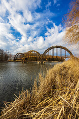 Wooden bridge in Balaton-felvideki nature reserve, Kis-Balaton, Transdanubia, Hungary