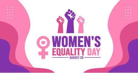 Women’s Equality Day background template. Holiday concept. background, banner, placard, card, and poster design template with text inscription and standard color. vector illustration.