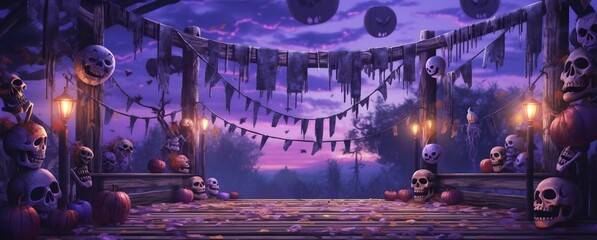 Halloween background, generative ai