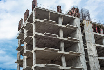 Unfinished concrete high-rise building