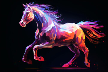 Obraz na płótnie Canvas Illustration of a Horse Light Painting cartoon