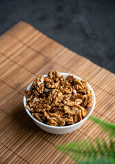 Healthy walnuts in a wite bowl
