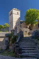 View of the medieval village of La Couvertoirade in Larzac, Aveyron, France