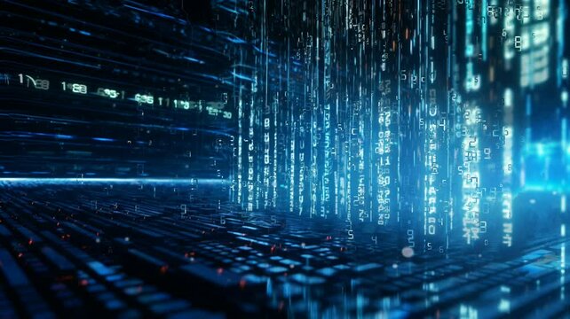 Technology, abstract binary background