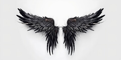 Black angel wings, generative ai