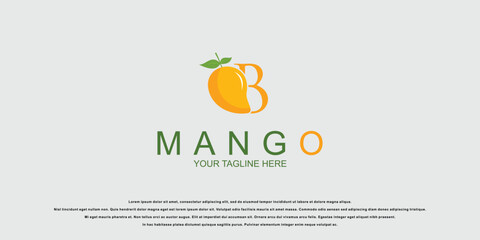 Creative mango logo design with unique concept| premium vector