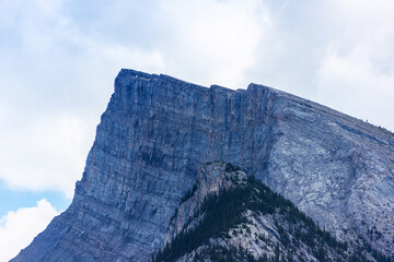 Zoomed View of Majestic Mount Rundle in Banff National Park
