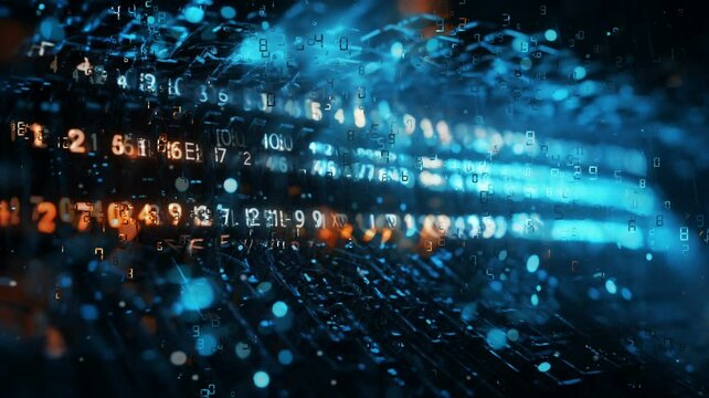 Technology background, binary code,