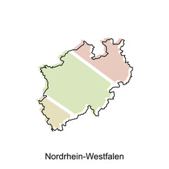 Nordrhein Westfalen map.vector map of the Germany Country. Borders of for your infographic. Vector illustration. design template
