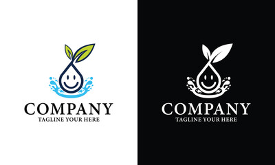 Illustration graphic vector of natural fresh mountain water drop logo on a black and white background.