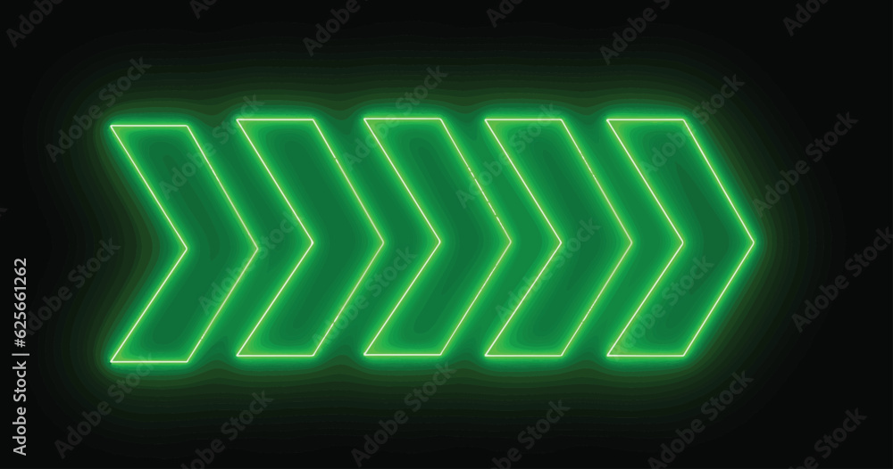 Aufkleber neon directional arrow. glowing arrow pointers icon. colorful and shining neon arrows and light sign