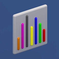 Graph or diagram icon isometric 3d illustration
