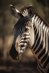 Fototapeta na wymiar Stripe Symphony - Ultra-realistic Zebra Portrait AI Generated