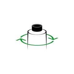 Recycling plastic bottle icon isolated on white background