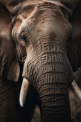 Fototapeta na wymiar Gentle Giant - Ultra-realistic Elephant Portrait AI Generated